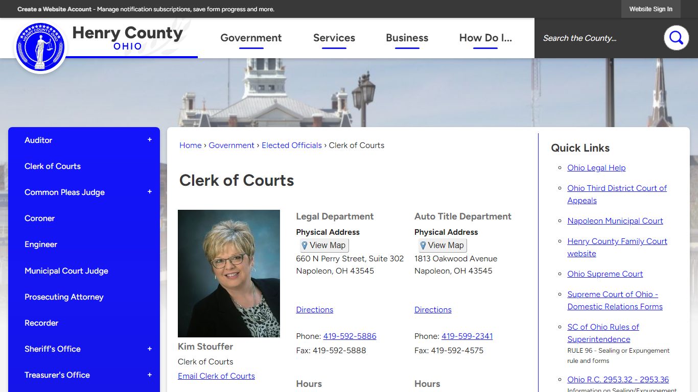 Clerk of Courts | Henry County, OH