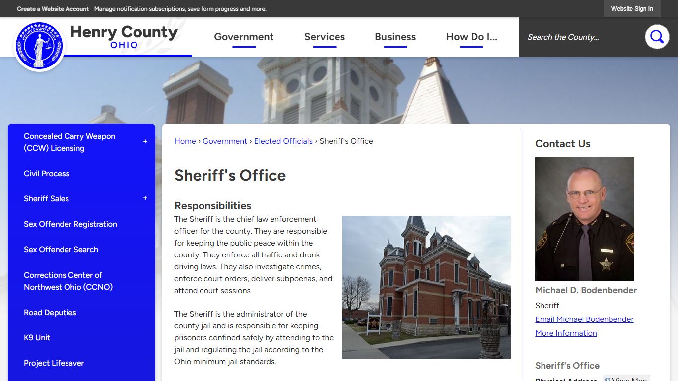 Sheriff's Office | Henry County, OH