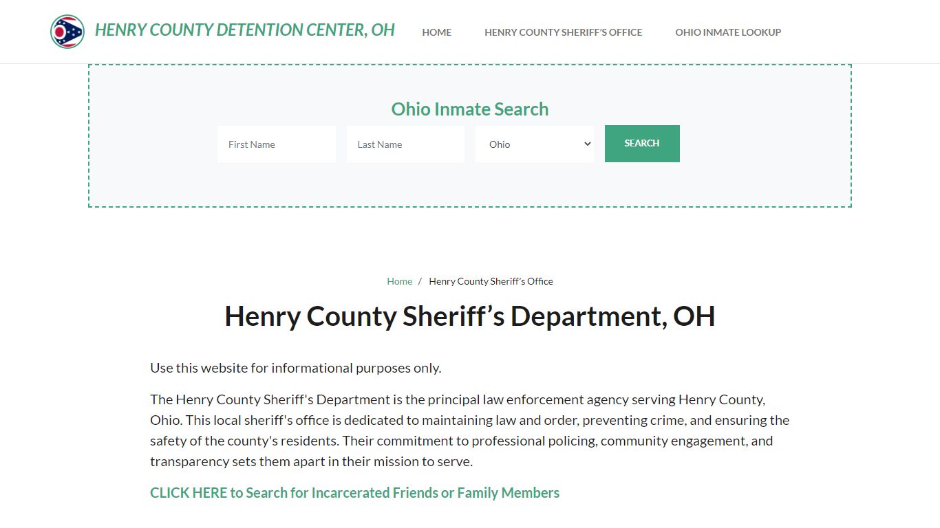 Henry County Sheriff Department, OH Arrests, Warrant Lookup